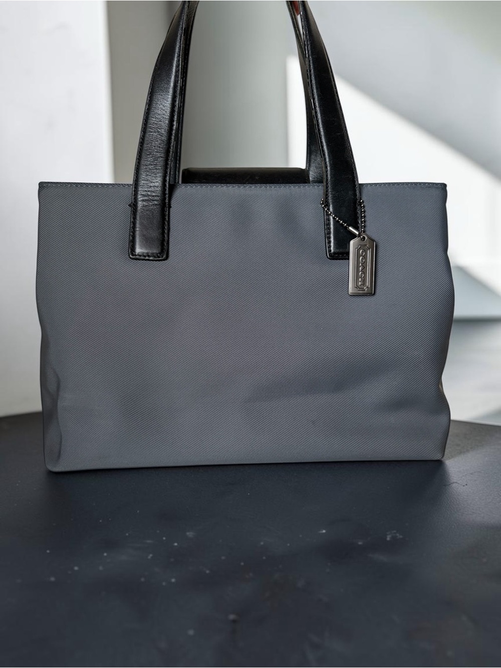 Coach Mercer grey/black tote bag, style #7400